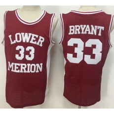 Lower Merion Aces #33 Kobe Bryant Red High School Mesh Basketball Jersey