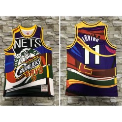Brooklyn Nets And Multi Team #11 Kyrie Irving Big Face Color Hardwood Classics Swingman Jersey