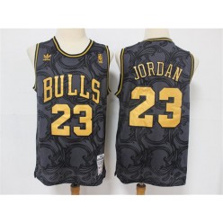Chicago Bulls #23 Michael Jordan Black Hardwood Classics Jersey