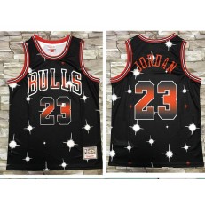 Chicago Bulls #23 Michael Jordan Black Star Hardwood Classics Jersey