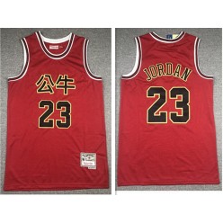 Chicago Bulls #23 Michael Jordan Red Hardwood Classics 2019 Chinese New Year Swingman Jersey