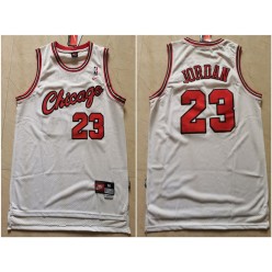 Chicago Bulls #23 Michael Jordan White Nike Mesh Swingman Jersey