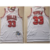 Chicago Bulls #33 Scottie Pippen White Hardwood Classics Jersey
