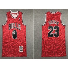Chicago Bulls Bape #23 Michael Jordan Red 1996-97 Hardwood Classics Jersey