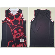 Chicago Bulls Big Face Black Hardwood Classics Swingman Jersey
