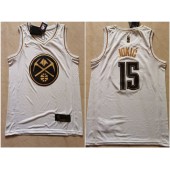 Denver Nuggets #15 Nikola Jokic White Gold Nike Swingman Jersey
