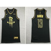 Houston Rockets #13 James Harden Black Gold Nike Swingman Jersey
