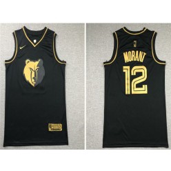 Memphis Grizzlies #12 Ja Morant Black Gold Nike Swingman Jersey