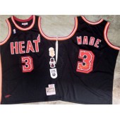 Miami Heat #3 Dwyane Wade Black Hardwood Classics Swingman Jersey