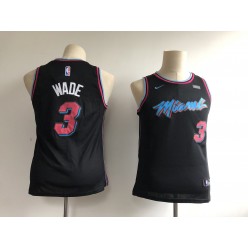 Miami Heat #3 Dwyane Wade Black Youth City Edition Nike Swingman Jersey
