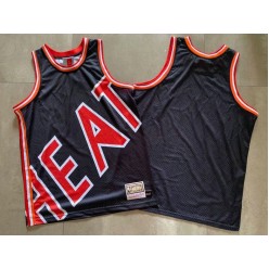 Miami Heat Big Face Black Hardwood Classics Swingman Jersey
