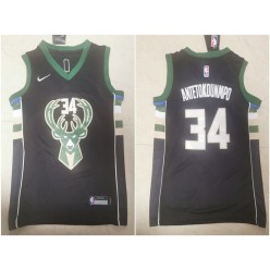 Milwaukee Bucks #34 Giannis Antetokounmpo Black Youth Nike Swingman Jersey
