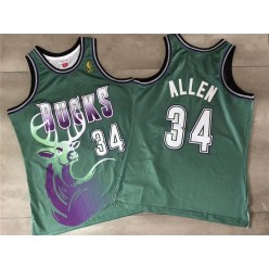 Milwaukee Bucks #34 Giannis Antetokounmpo Green Hardwood Classics Jersey