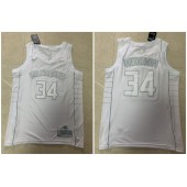 Milwaukee Bucks #34 Giannis Antetokounmpo White Nike Swingman MVP Jersey