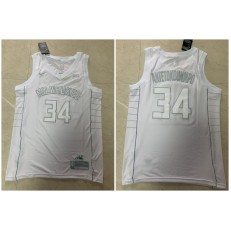 Milwaukee Bucks #34 Giannis Antetokounmpo White Nike Swingman MVP Jersey