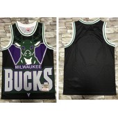 Milwaukee Bucks Big Face Black Hardwood Classics Swingman Jersey