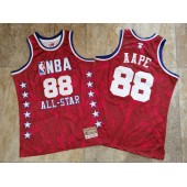 NBA #88 AAPE All Star Red Hardwood Classics Jersey