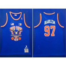 New York Knicks #97 Knicks Harlem Royal Hardwood Classics Mesh Swingman Jersey