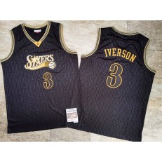 Philadelphia 76ers #3 Allen Iverson Black 2000-01 Hardwood Classics Jersey
