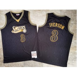 Philadelphia 76ers #3 Allen Iverson Black 2000-01 Hardwood Classics Jersey