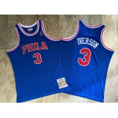 Philadelphia 76ers #3 Allen Iverson Blue 1996-97 Hardwood Classics Jersey