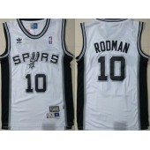 San Antonio Spurs #10 Dennis Rodman White Mesh Hardwood Classics Jersey