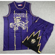Toronto Raptors #1 Tracy McGrady Purple 1998-99 Hardwood Classics Jersey(With Shorts)