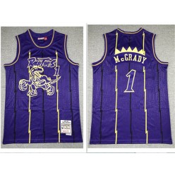 Toronto Raptors #1 Tracy McGrady Purple 1998-99 Hardwood Classics Jersey