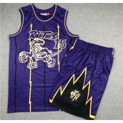 Toronto Raptors #15 Vince Carter Purple 1998-99 Hardwood Classics Jersey(With Shorts)