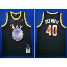 Golden State Warriors #40 Sick Wid It E-40 Black Limited Edition Hardwood Classics Jersey
