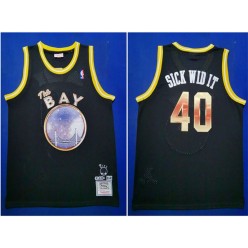 Golden State Warriors #40 Sick Wid It E-40 Black Limited Edition Hardwood Classics Jersey