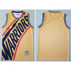 Golden State Warriors Big Face Yellow Hardwood Classics Swingman Jersey