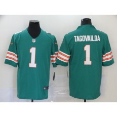 Miami Dolphins #1 Tua Tagovailoa Aqua Throwback Vapor Untouchable Limited Nike NFL Men Jersey