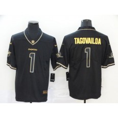 Miami Dolphins #1 Tua Tagovailoa Black Gold Vapor Untouchable Limited Nike NFL Men Jersey