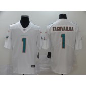 Miami Dolphins #1 Tua Tagovailoa White 2020 NFL Draft First Round Pick Vapor Untouchable Limited Nike Men Jersey