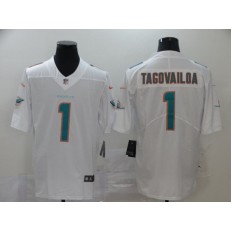 Miami Dolphins #1 Tua Tagovailoa White 2020 NFL Draft First Round Pick Vapor Untouchable Limited Nike Men Jersey