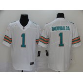 Miami Dolphins #1 Tua Tagovailoa White Throwback Vapor Untouchable Limited Nike NFL Men Jersey