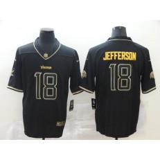 Minnesota Vikings #18 Justin Jefferson Black Gold Vapor Untouchable Limited Nike NFL Men Jersey
