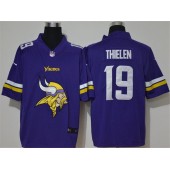 Minnesota Vikings #19 Adam Thielen Purple Vapor Untouchable Limited Nike NFL Men Jersey