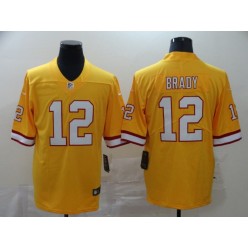 Tampa Bay Buccaneers #12 Tom Brady Yellow New 2020 Vapor Untouchable Limited Nike NFL Men Jersey