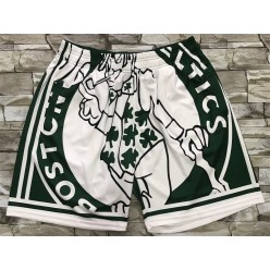 Boston Celtics Green Black Big Face With Pocket Swingman Shorts