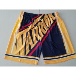 Golden State Warriors Yellow Black Big Face With Pocket Swingman Shorts
