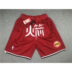 Houston Rockets Red Just Don With Pocket Hardwood Classics Shorts