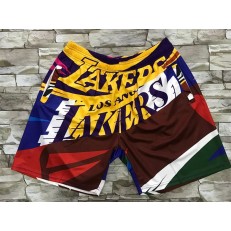 Los Angeles Lakers Color Big Face With Pocket Swingman Shorts