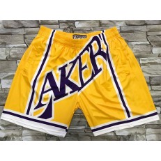 Los Angeles Lakers Yellow Big Face With Pocket Swingman Shorts