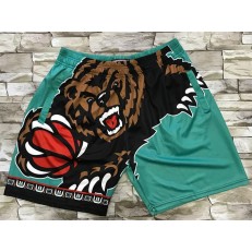 Memphis Grizzlies Green Black Big Face With Pocket Swingman Shorts
