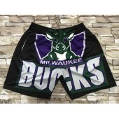 Milwaukee Bucks Yellow Black Big Face With Pocket Swingman Shorts