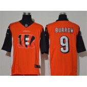 Cincinnati Bengals #9 Joe Burrow Orange Team Big Logo Vapor Untouchable Limited Nike NFL Men Jersey