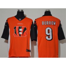 Cincinnati Bengals #9 Joe Burrow Orange Team Big Logo Vapor Untouchable Limited Nike NFL Men Jersey