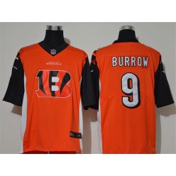 Cincinnati Bengals #9 Joe Burrow Orange Team Big Logo Vapor Untouchable Limited Nike NFL Men Jersey